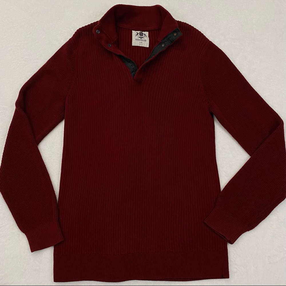 Express Ribbed Cotton Pullover Sweater